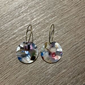 Rainbow Tortoise Shell Acrylic circle earrings